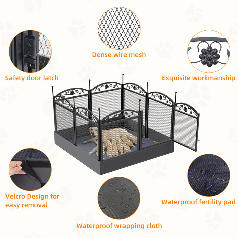 BingoPaw 32'' H 8 Panel Metal Exercise Pen With Door & Reviews